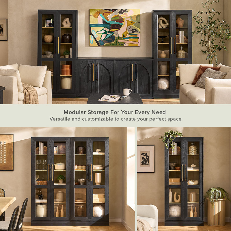 Latitude Run® Mahfuza Angled Tall Display Cabinet & Reviews | Wayfair